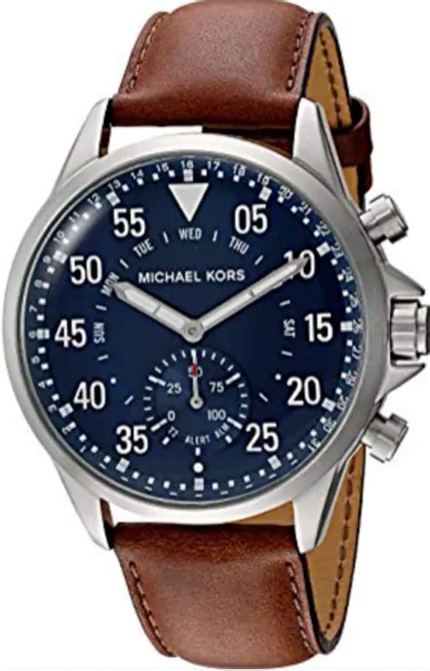 review michael kors gage silver-tone and leather hybrid smartwatch|Michael Kors Gage Silver.